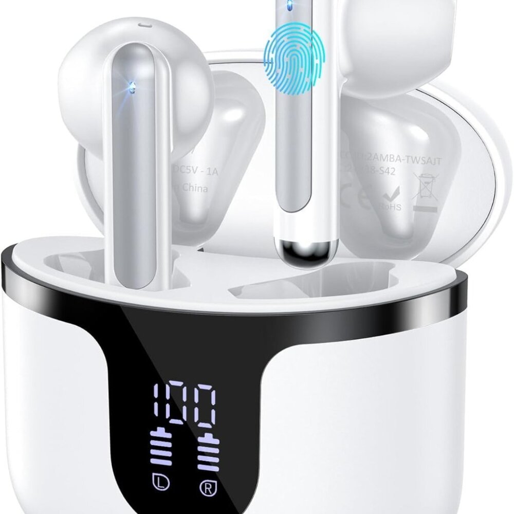 Wireless Earbuds, Bluetooth 5.4 Ear Buds with Power Display Charging Case  Stere